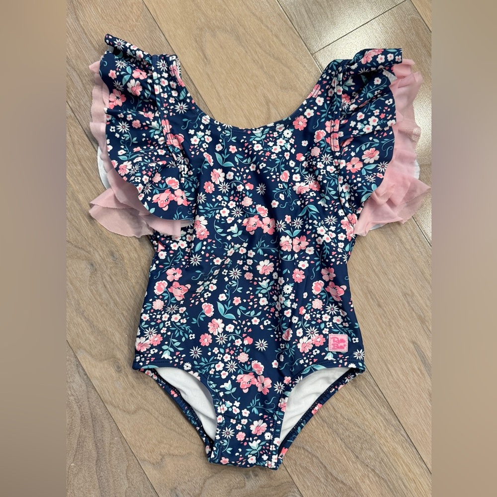 Ruffle Butts floral bow back swimsuit 3T